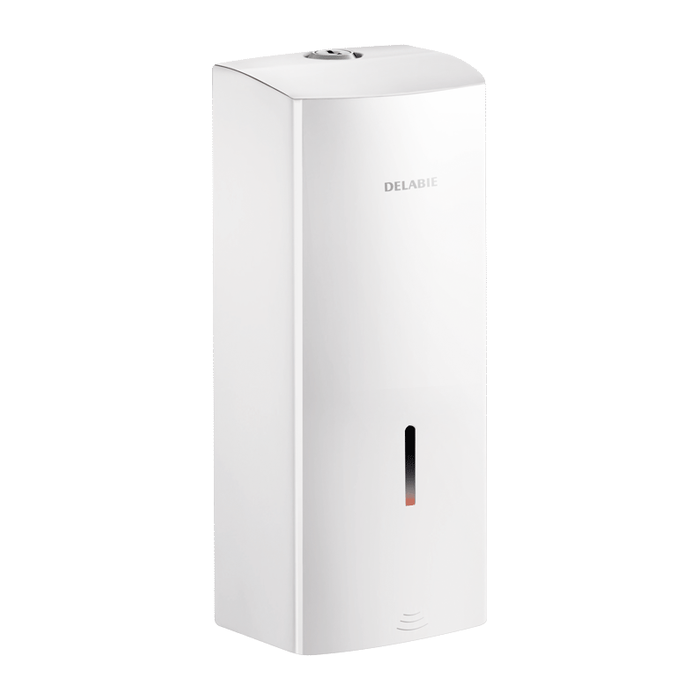Distributore elettronico di sapone liquido 1 L DELABIE, inox epossidico bianco