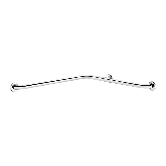 Hjørne brusestøttegreb DELABIE, for handicappede, Ø32, 750 × 750 mm, blank rustfri stål