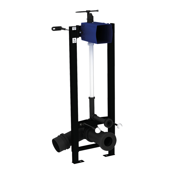 Inbouwframe voor WC DELABIE TEMPOFIX 3, W3/4″, afvoer Ø110, compatibel met producten met CR123 6 V batterijvoeding