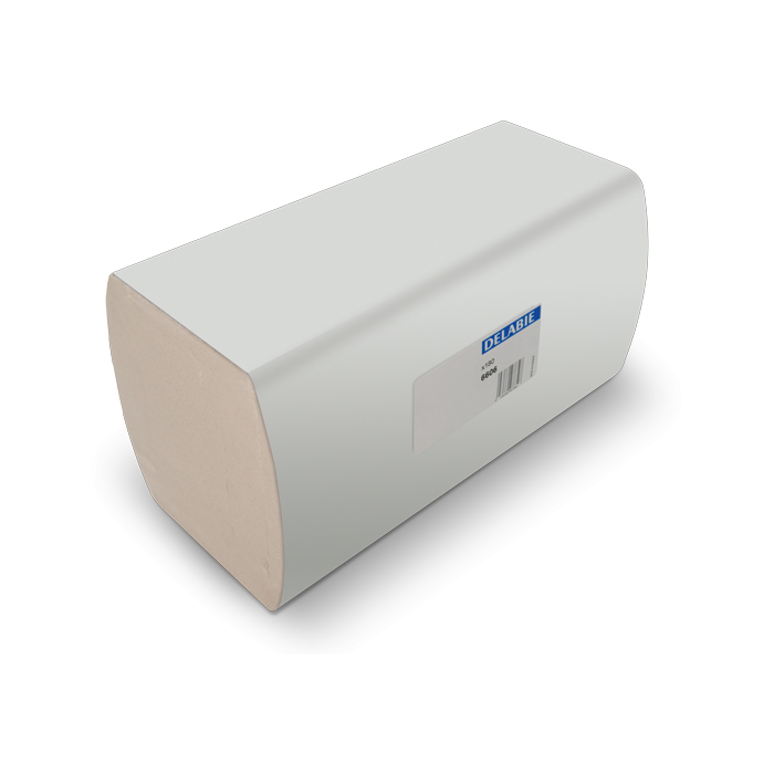 Toallas de papel plegadas en Z DELABIE, dimensiones plegadas 117 x 250 mm, 180 uds.