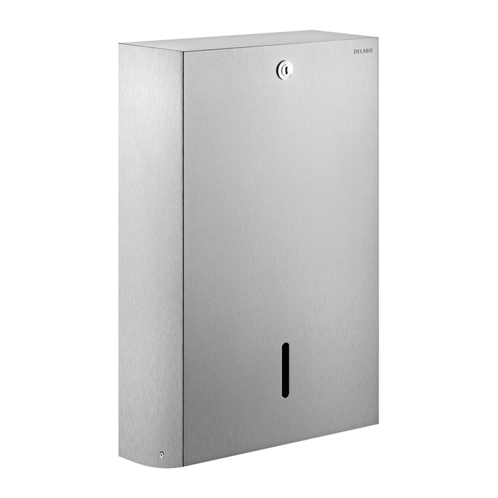 Dispensador de toalhas de papel dobradas 750 unidades DELABIE, inox acetinado