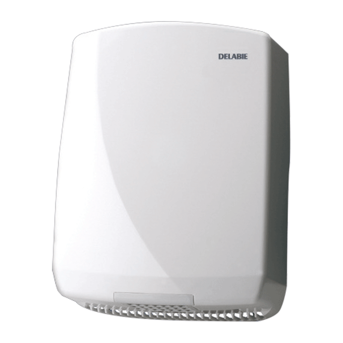 Secador de manos DELABIE, automático, detector óptico, ABS blanco
