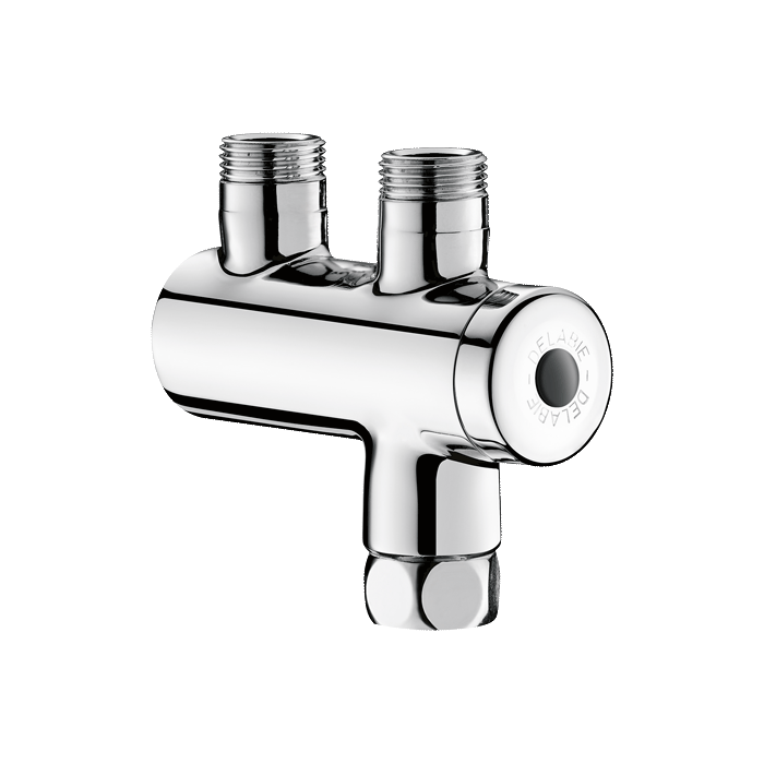 Termostatický směšovač DELABIE PREMIX NANO, přípojky W3/8″ a Z3/8″, výstup Z3/8″, chromované tělo
