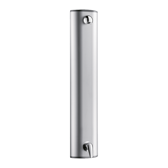 DELABIE mechanical shower panel with single lever mixer and fixed ROUND shower head, top inlet with straight M1/2