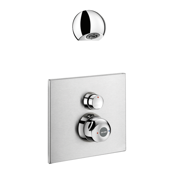DELABIE shower set with concealed time flow thermostatic SECURITHERM mixer, M1/2