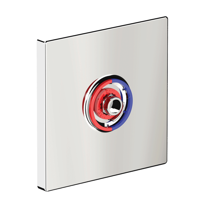 Control plate for DELABIE TEMPOMIX 3 time flow shower fittings, 160 x 160mm, chrome-plated metal