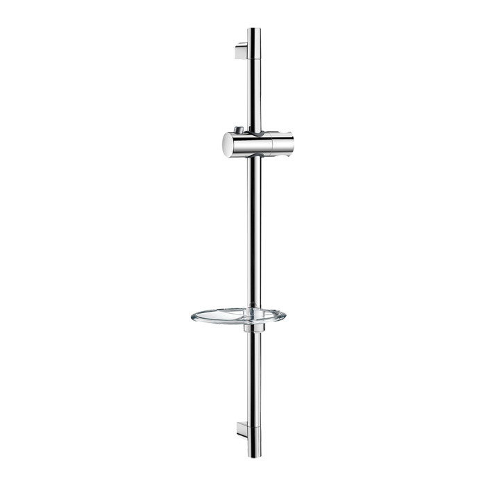 Asta doccia Ø22 DELABIE, inox cromato, con portasapone trasparente