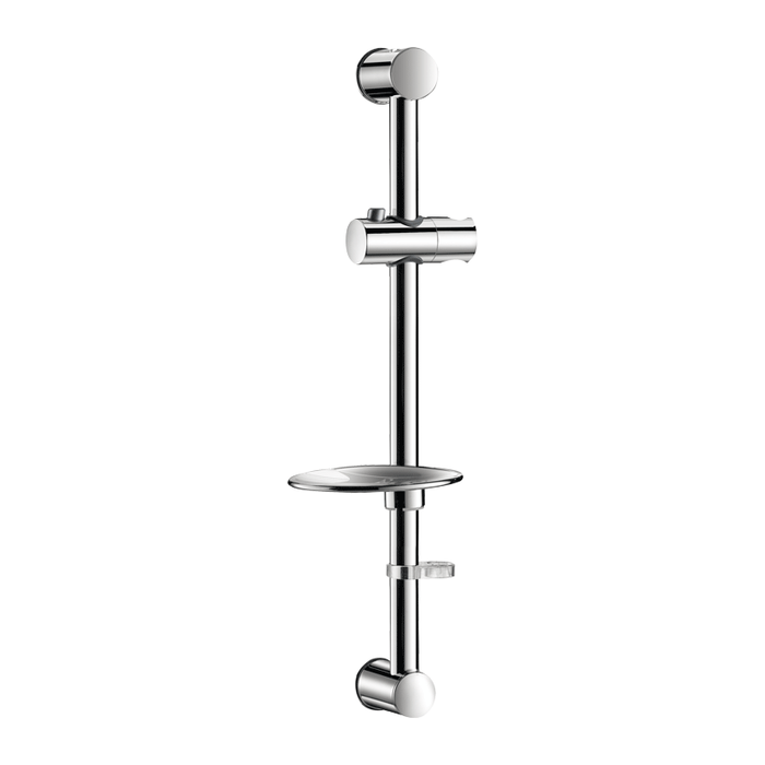DELABIE Ø25 shower rail, chrome-plated stainless steel, with chrome soap dish