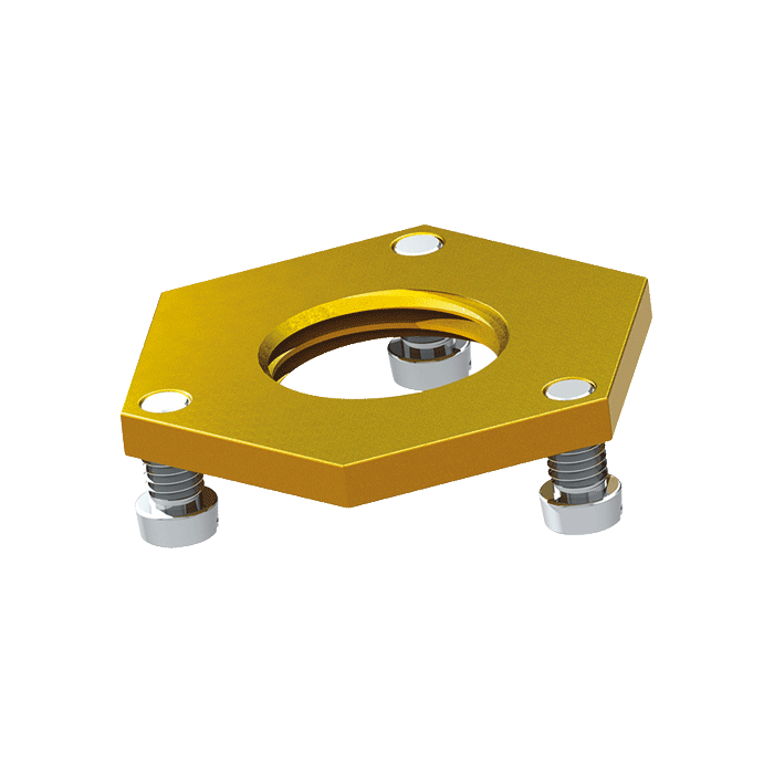 Contre-écrou F1/2″ DELABIE avec 3 vis et rondelle, pour robinets ou becs en applique 1/2″