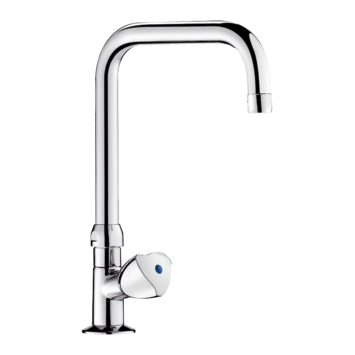 Zawór na kolumnie z głowicą Long-Life DELABIE, Z1/2″, z ruchomą wylewką długości 150 mm i wysokości 190 mm
