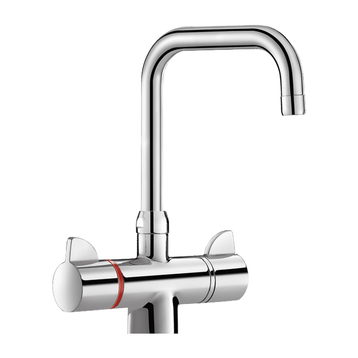 DELABIE SECURITHERM deck-mounted single-hole thermostatic sink mixer, dual control, F3/8
