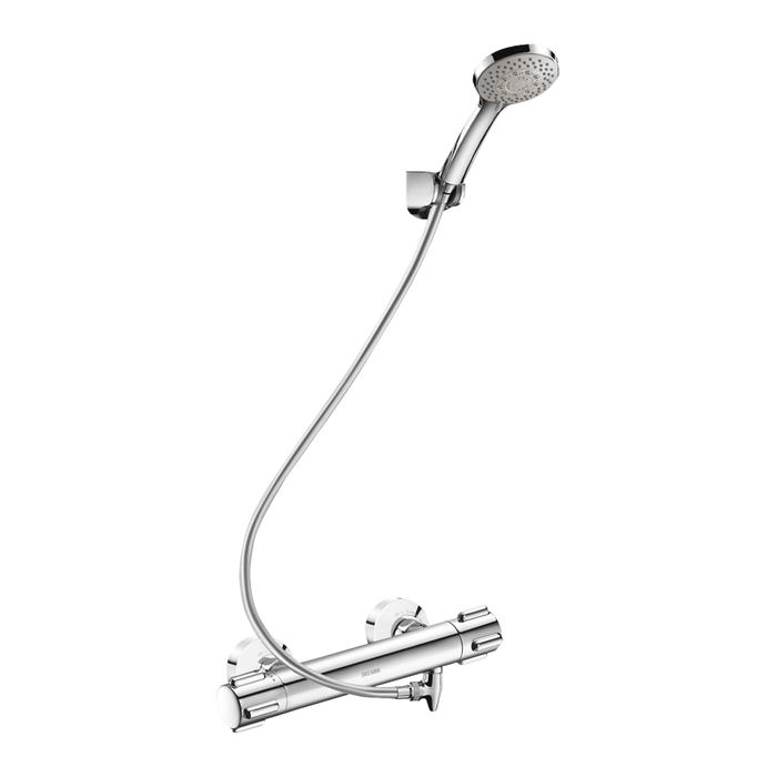DELABIE SECURITHERM H9739 model termostatik bataryalı kendi kendine boşalan duş seti, STOP/CHECK eksantrikler
