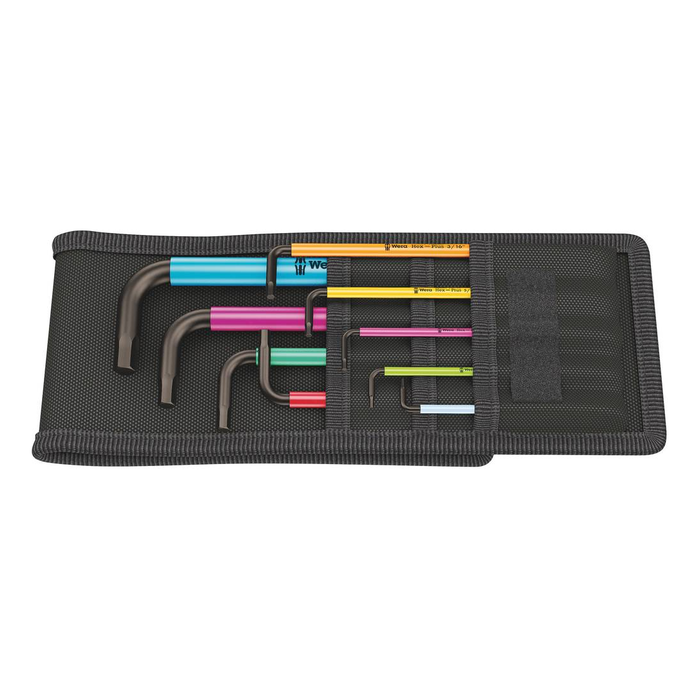 Wera 950/9 Hex-Plus Multicolour Imperial 1 Hex Key Set, BlackLaser, with case