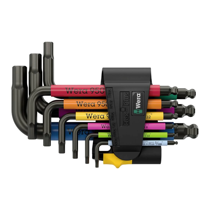 Wera 950/9 Hex-Plus Multicolour Imperial 3 unbrakonøkkelsett, BlackLaser