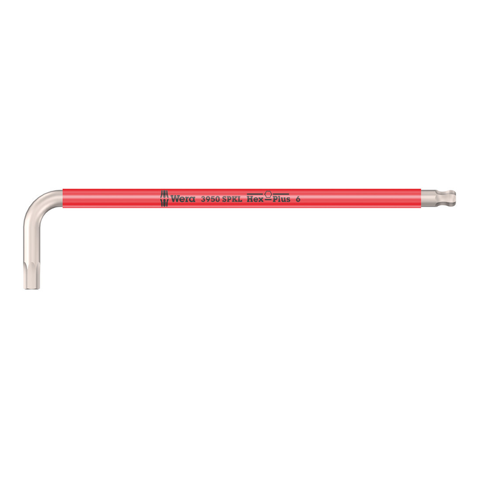 Wera 3950 SPKL Multicolour Stainless Steel Hex Key with ball end 6.0 mm