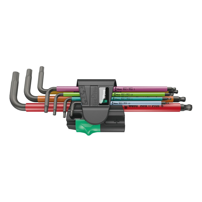 Zestaw kluczy trzpieniowych Wera 950/7 Hex-Plus Multicolour Magnet 1, BlackLaser, z magnetyzerem
