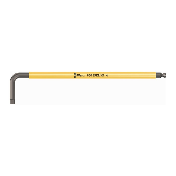 Clé mâle coudée longue Wera 950 SPKL HF Multicolore avec tête sphérique et fonction de retenue 4,0 mm