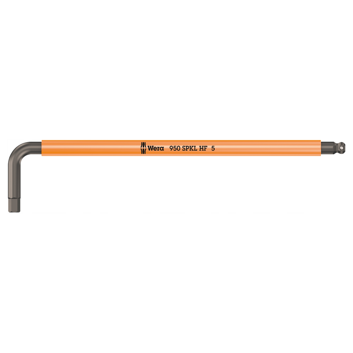 Clé mâle coudée longue Wera 950 SPKL HF Multicolore avec tête sphérique et fonction de retenue 5,0 mm