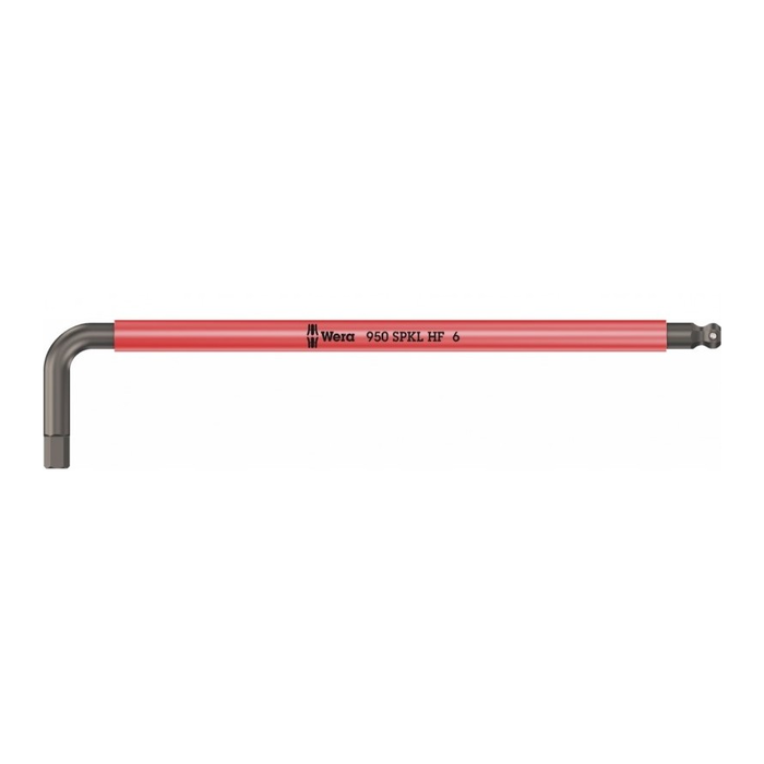 Clé mâle coudée longue Wera 950 SPKL HF Multicolore avec tête sphérique et fonction de retenue 6,0 mm