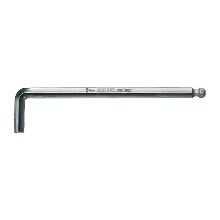 Chiave a L lunga Wera 950 PKL cromata con estremità a sfera 5.0 mm
