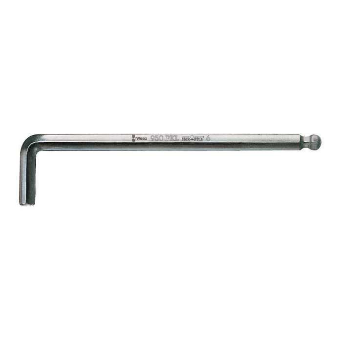 Chiave a L lunga Wera 950 PKL cromata con estremità a sfera 6.0 mm