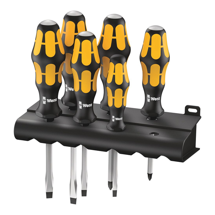 Chisel screwdriver set Wera Kraftform 932/918/6 with rack