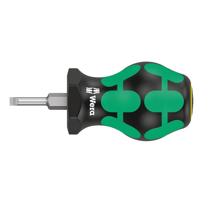Slotted short screwdriver Wera Kraftform 335 Stubby, 3.5 × 0.6 × 24.5 mm