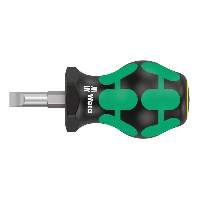 Slotted short screwdriver Wera Kraftform 335 Stubby, 6.5 × 1.2 × 24.5 mm