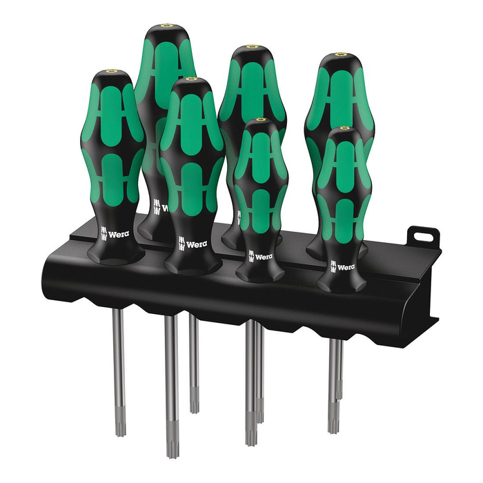 مجموعة مفكات براغي بوظيفة إمساك مع حامل، وير Kraftform 367/7 TORX® HF