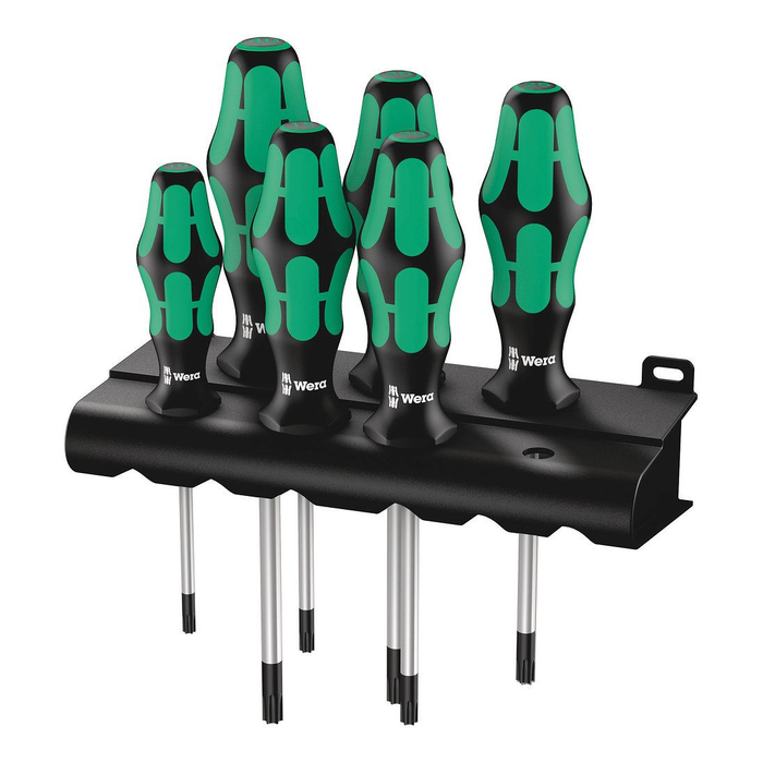 6-piece TORX® screwdriver set with rack, Wera Kraftform 367/6 TORX®