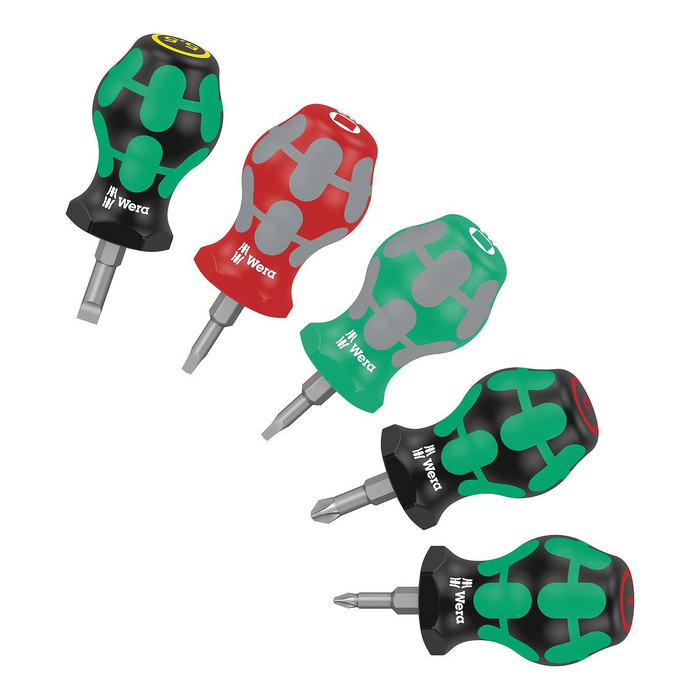 5-piece short screwdriver set, Wera Kraftform Stubby Set 3