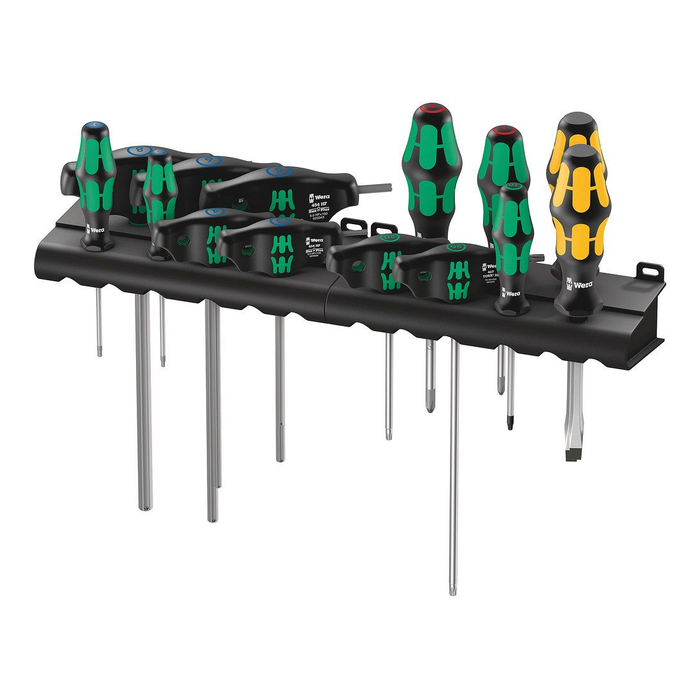 14-piece bicycle screwdriver set, Wera Bicycle Big Pack 1, with rack