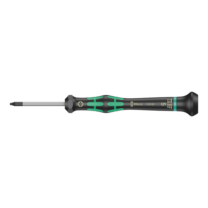 TORX® HF 带夹持功能螺丝刀, 精密 Wera Kraftform Micro 2067 TORX® HF, TX 5 × 40 mm