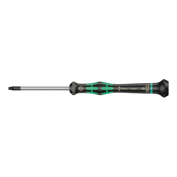 Skruetrækker til manipulationssikre TORX®-skruer, præcision Wera Kraftform Micro 2067 TORX® BO, TX 9 × 60 mm