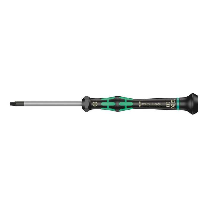 Skruetrækker til manipulationssikre TORX®-skruer, præcision Wera Kraftform Micro 2067 TORX® BO, TX 10 × 60 mm