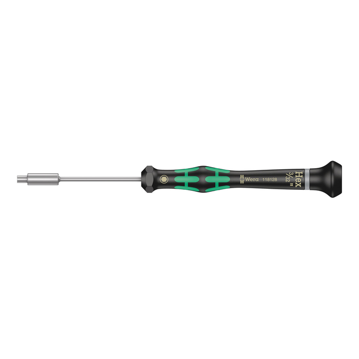 Hex nut driver, precision Wera Kraftform Micro 2069, HEX 3/32˝ × 60 mm