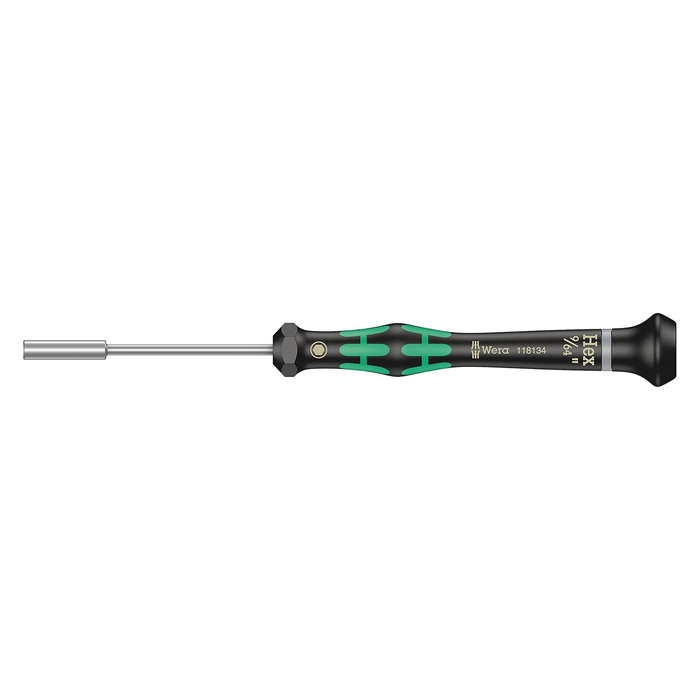 Hex nut driver, precision Wera Kraftform Micro 2069, HEX 9/64˝ × 60 mm