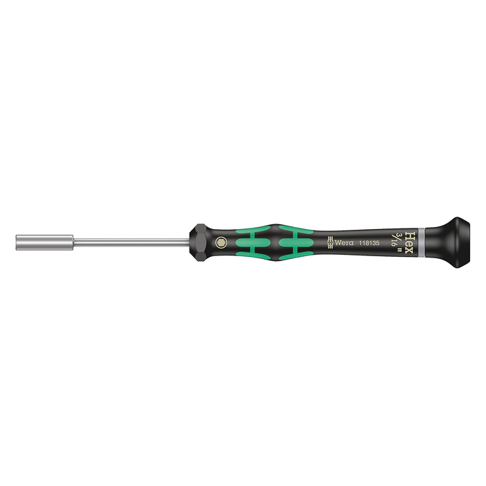 Hex nut driver, precision Wera Kraftform Micro 2069, HEX 3/16˝ × 60 mm