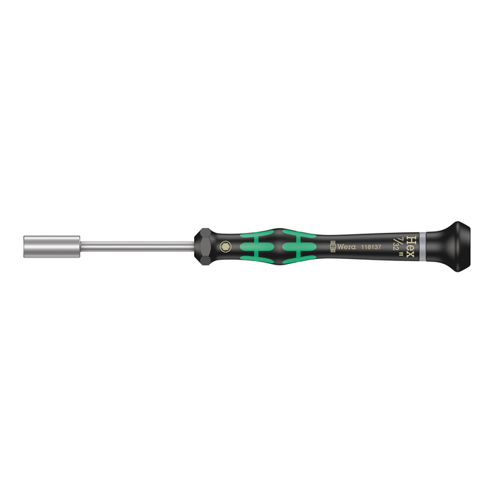 Hex nut driver, precision Wera Kraftform Micro 2069, HEX 7/32˝ × 60 mm