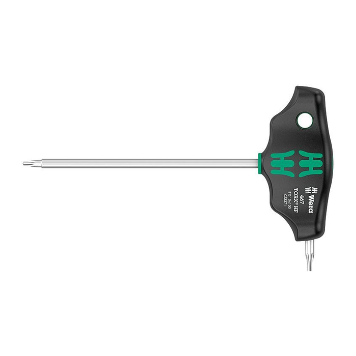 Отвертка TORX® с Т-образной рукояткой и функцией фиксации Wera 467 TORX® HF, TX 10 × 100 мм