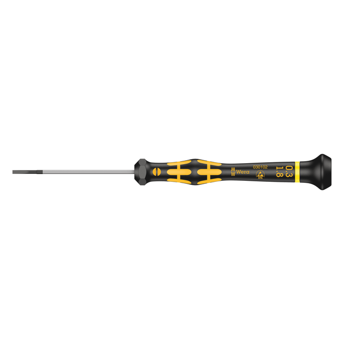 Spår-precisionsskruvmejsel, ESD Wera Kraftform Micro 1578 A ESD, 1,8 × 0,30 × 60 mm