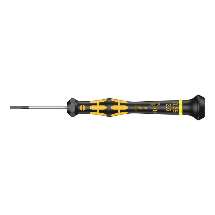 Slotted precision screwdriver, ESD Wera Kraftform Micro 1578 A ESD, 2.5 × 0.35 × 40 mm