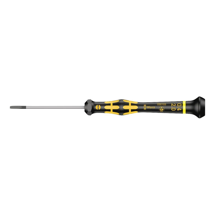 Slotted precision screwdriver, ESD Wera Kraftform Micro 1578 A ESD, 2.0 × 0.40 × 60 mm