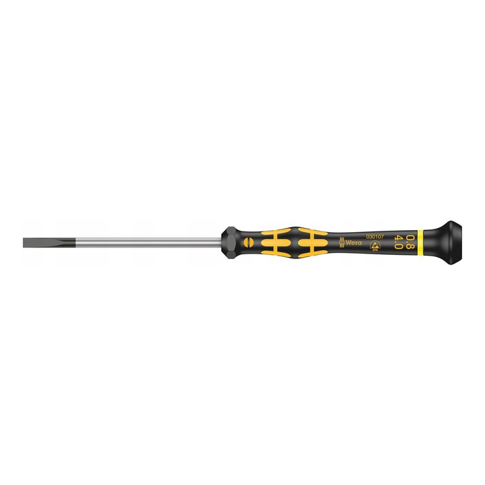 Slotted precision screwdriver, ESD Wera Kraftform Micro 1578 A ESD, 4.0 × 0.80 × 80 mm