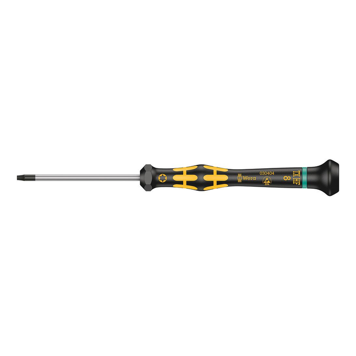 TORX® HF 精密 ESD 带夹持功能螺丝刀 Wera Kraftform Micro 1567 TORX® HF ESD, TX 8 × 60 mm