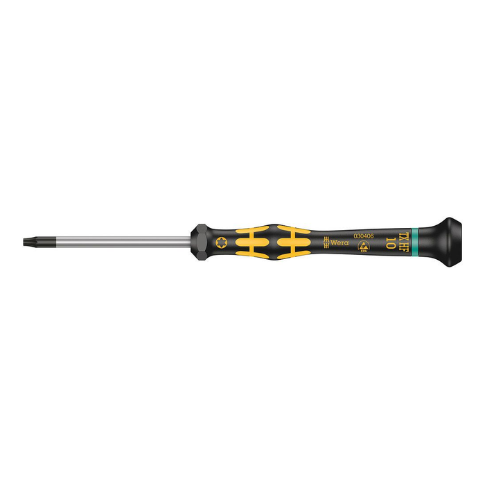 TORX® HF 精密 ESD 带夹持功能螺丝刀 Wera Kraftform Micro 1567 TORX® HF ESD, TX 10 × 60 mm