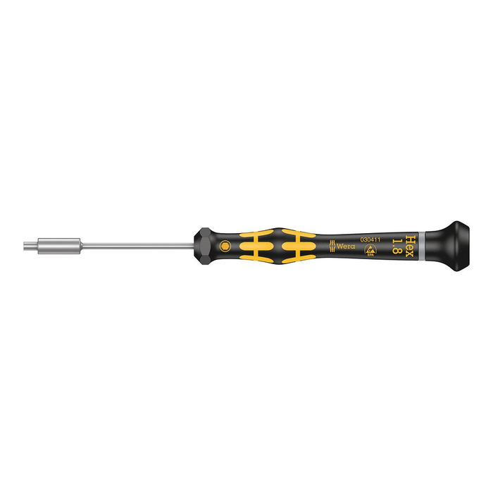 Tournevis de précision pour écrous six pans, ESD Wera Kraftform Micro 1569 ESD, HEX 1,8 × 60 mm