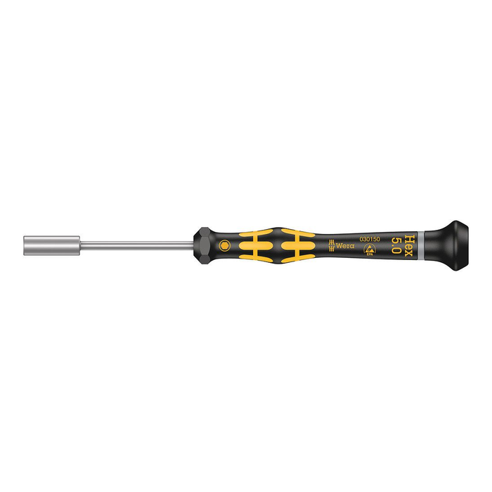 Tournevis de précision pour écrous six pans, ESD Wera Kraftform Micro 1569 ESD, HEX 5,0 × 60 mm