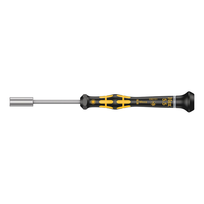 Precisions-hylsnyckelmejsel, ESD Wera Kraftform Micro 1569 ESD, HEX 5,5 × 60 mm