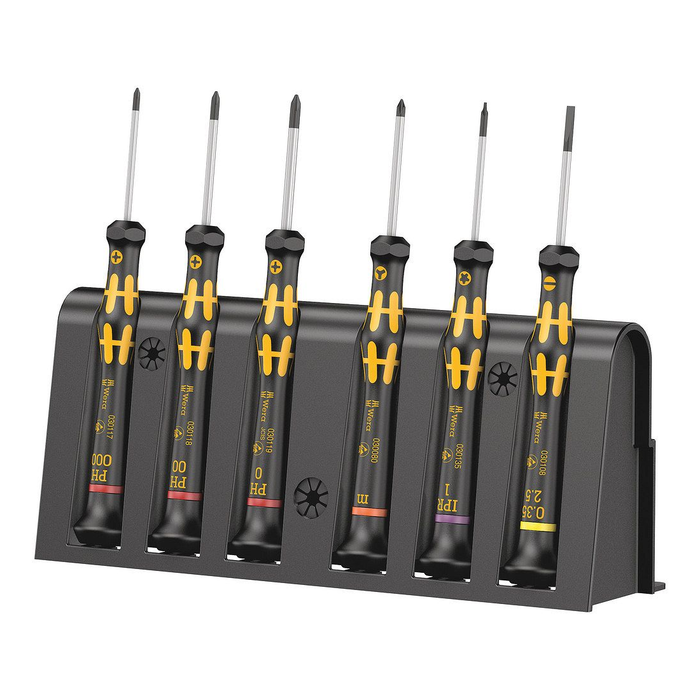 مجموعة مفكات دقيقة ESD من 6 قطع مع حامل، وير Kraftform Micro 1550/6 ESD